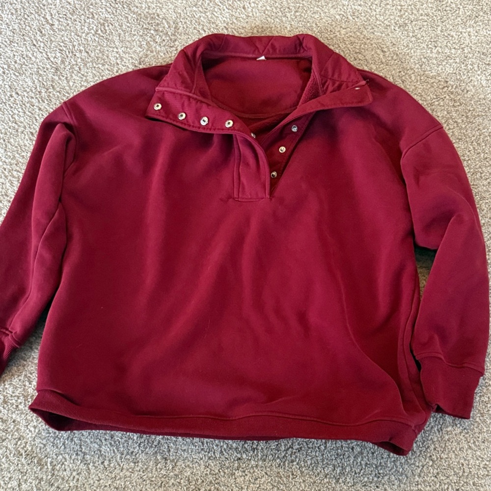 Burgundy Pullover Sweatshirt